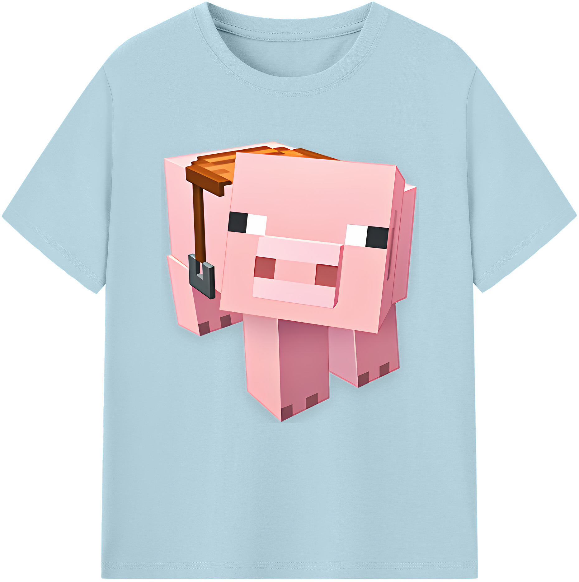 （画像用） マインクラフト ブロックの世界 Minecraft MC Block world 綿100％半袖Tシャツ（フロントプリント）